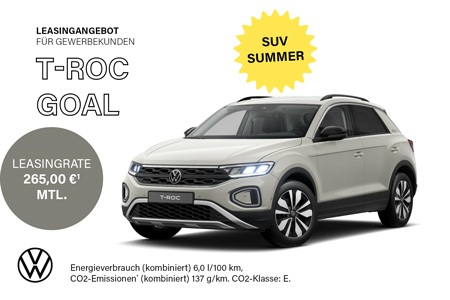 VW SUV Summer T-Roc GOAL Geschäftsleasing